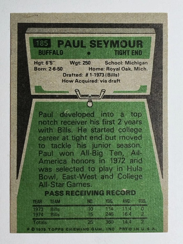 1975 Topps #185 Paul Seymour (EXMT)