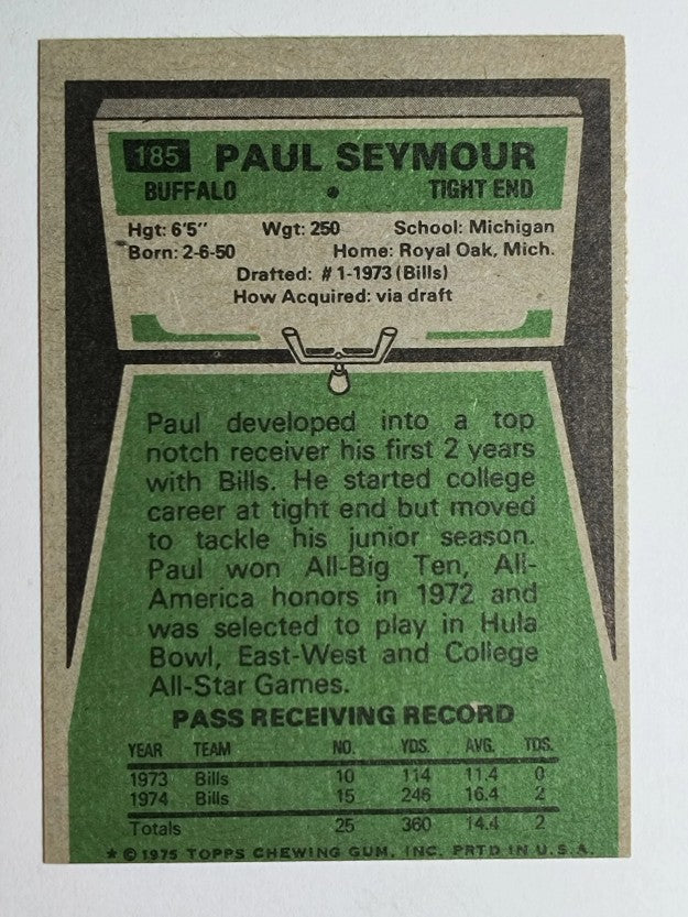 1975 Topps #185 Paul Seymour (EXMT)