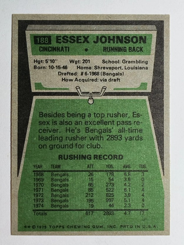1975 Topps #188 Essex Johnson (EXMT)