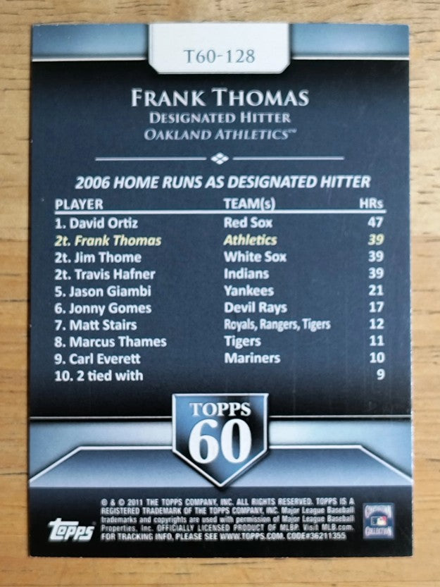 2011 Topps 60 #128 Frank Thomas