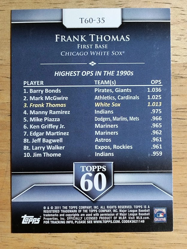 2011 Topps 60 #35 Frank Thomas