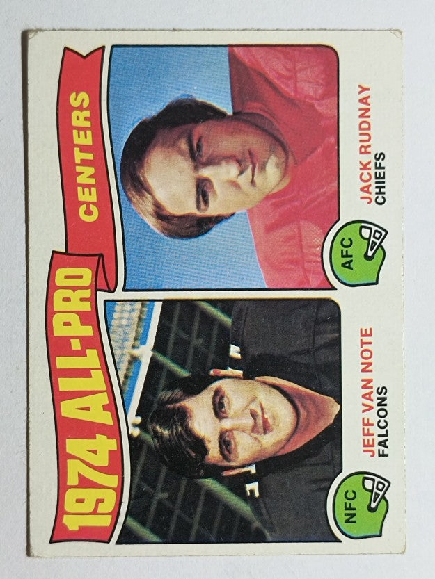 1975 Topps #204 All Pro Centers/Jeff Van Note/Jack Rudnay (VGEX)