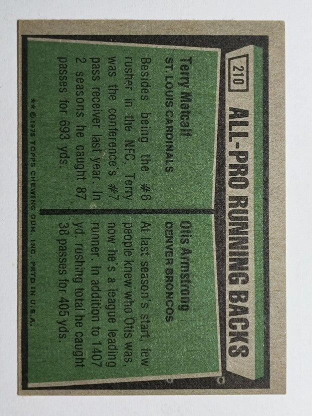 1975 Topps #210 All Pro Backs/Terry Metcalf/Otis Armstrong (EX)