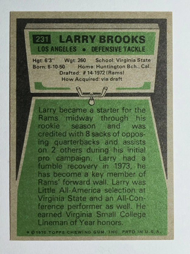 1975 Topps #231 Larry Brooks (EXMT)