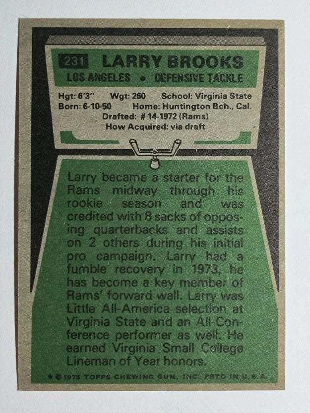 1975 Topps #231 Larry Brooks (EXMT)