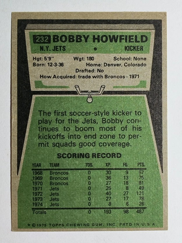 1975 Topps #232 Bobby Howfield (EX)