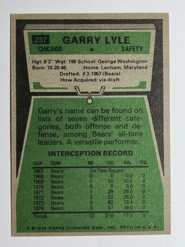 1975 Topps #237 Garry Lyle (EX)