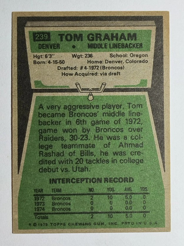 1975 Topps #239 Tom Graham (EXMT)