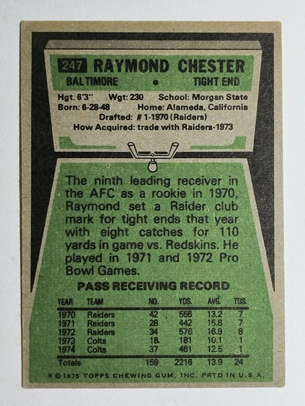 1975 Topps #247 Raymond Chester (VGEX)