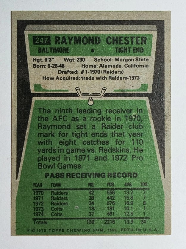 1975 Topps #247 Raymond Chester (EX)