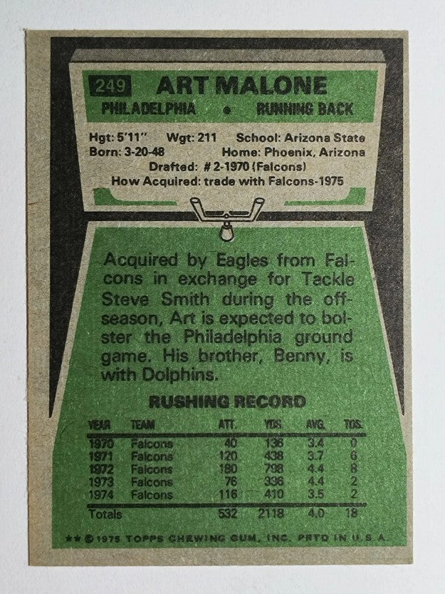 1975 Topps #249 Art Malone (EX)