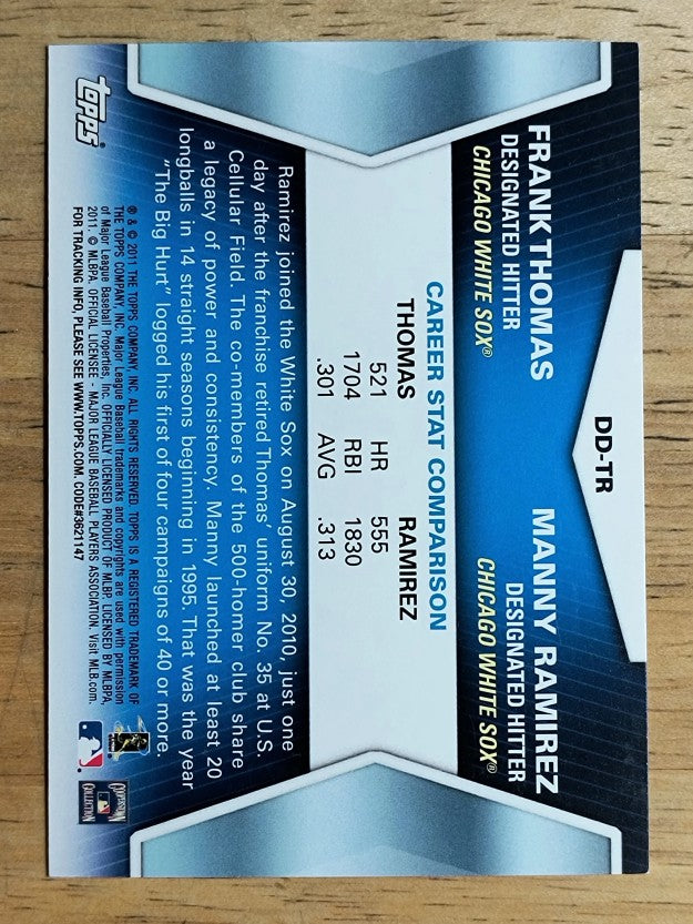 2011 Topps Diamond Duos #TR Frank Thomas/Manny Ramirez