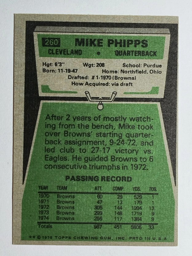 1975 Topps #260 Mike Phipps (EXMT)