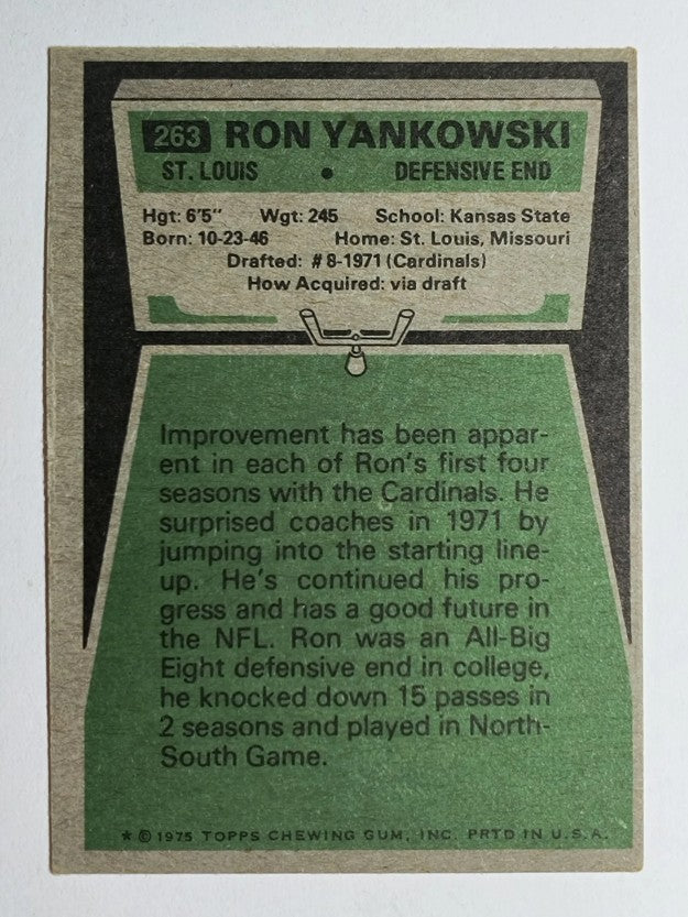 1975 Topps #263 Ron Yankowski (EX)
