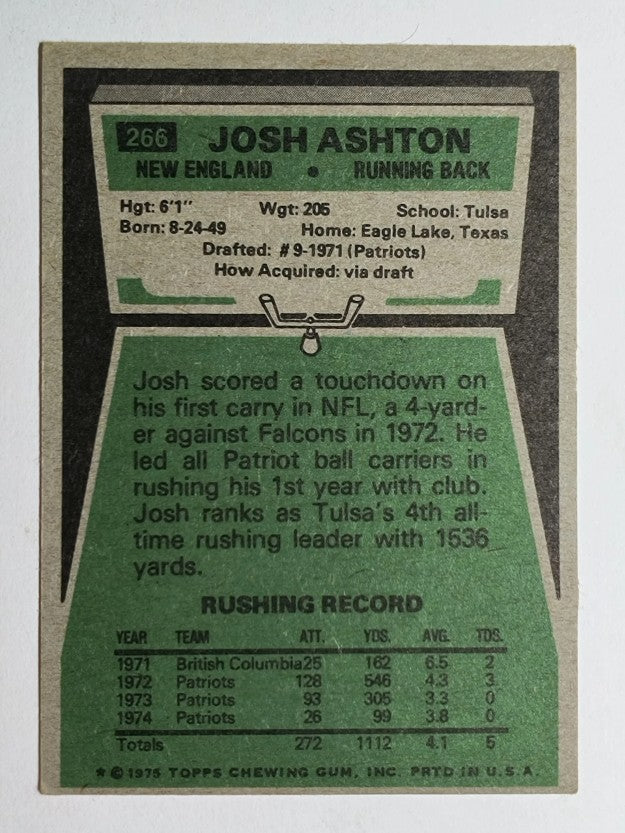 1975 Topps #266 Josh Ashton (EX)