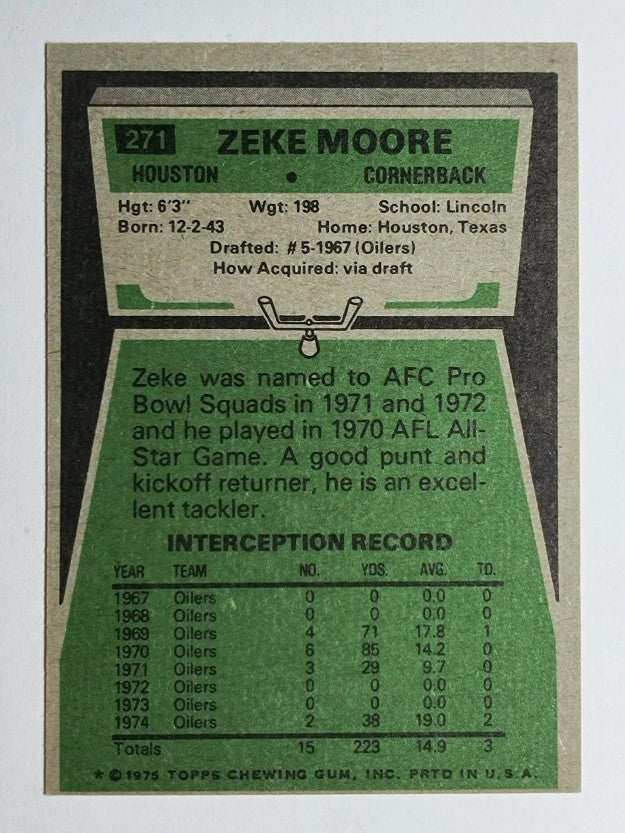 1975 Topps #271 Zeke Moore (NM)