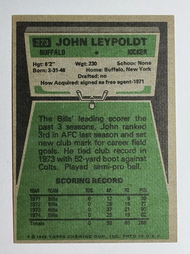 1975 Topps #273 John Leypoldt (EXMT)