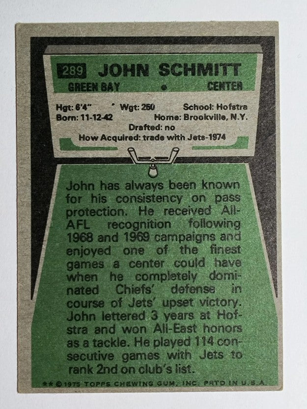 1975 Topps #289 John Schmitt (EX)