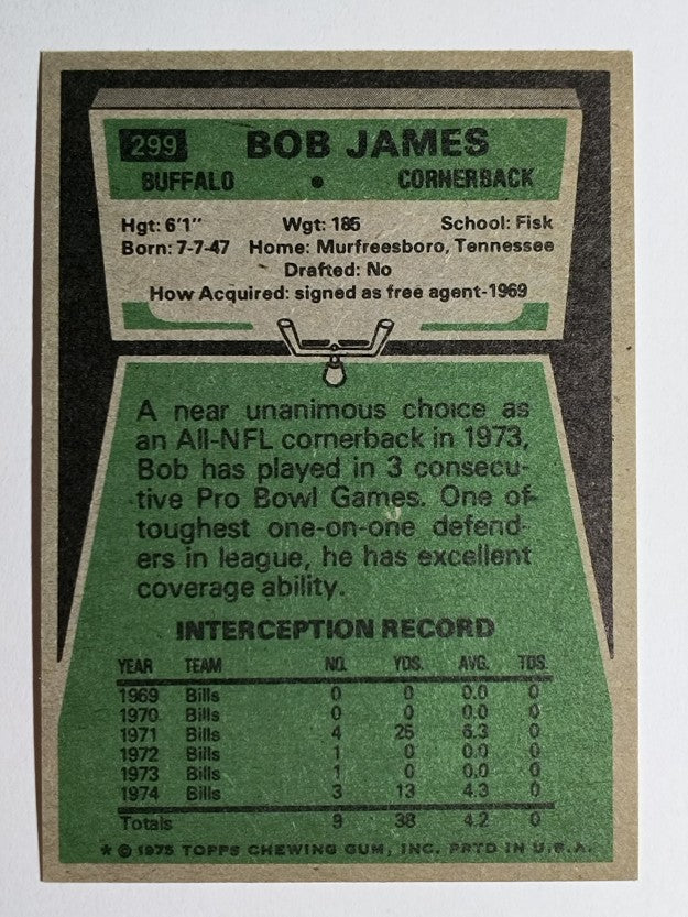 1975 Topps #299 Bob James (NMMT)