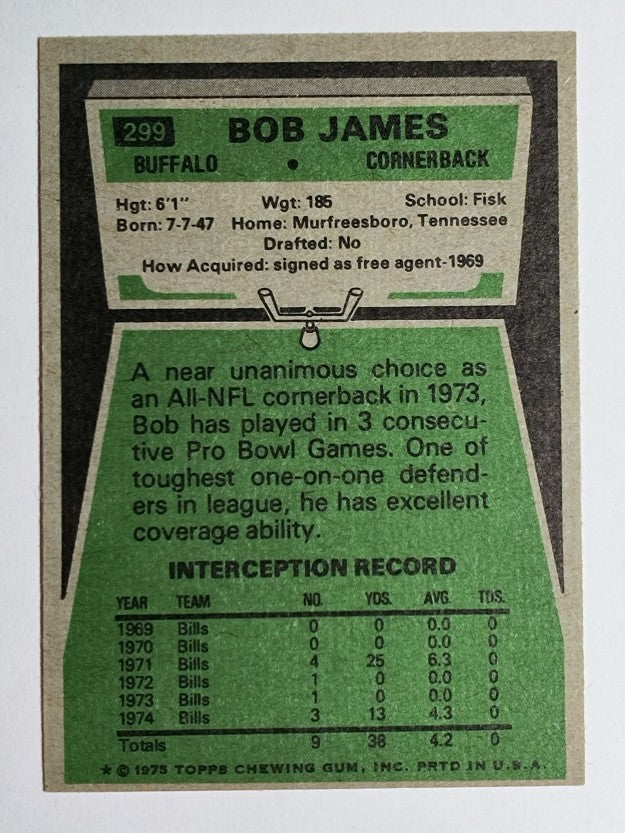 1975 Topps #299 Bob James (NM)