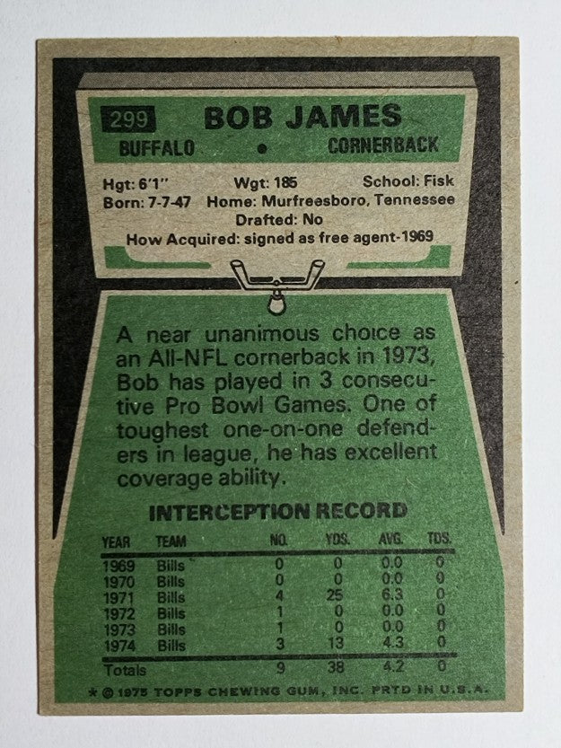 1975 Topps #299 Bob James (EX)