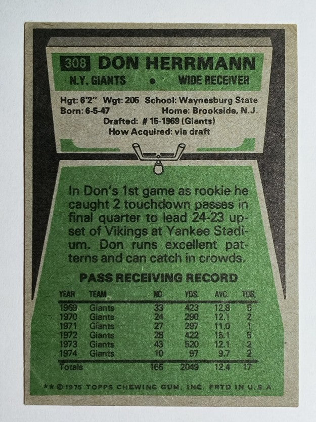 1975 Topps #308 Don Herrmann (VG)