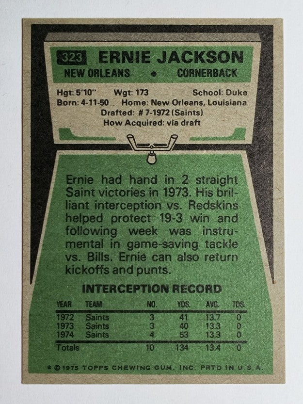 1975 Topps #323 Ernie Jackson (EXMT)