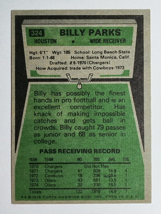 1975 Topps #324 Billy Parks (EXMT)