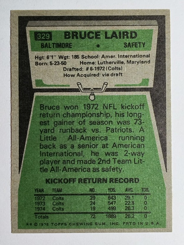 1975 Topps #329 Bruce Laird (EXMT)