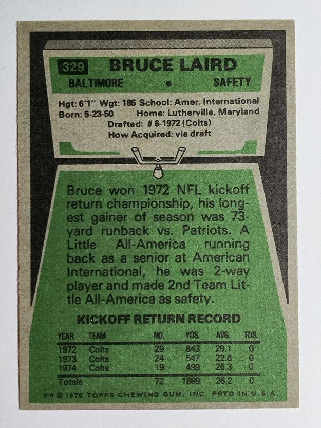 1975 Topps #329 Bruce Laird (EXMT)