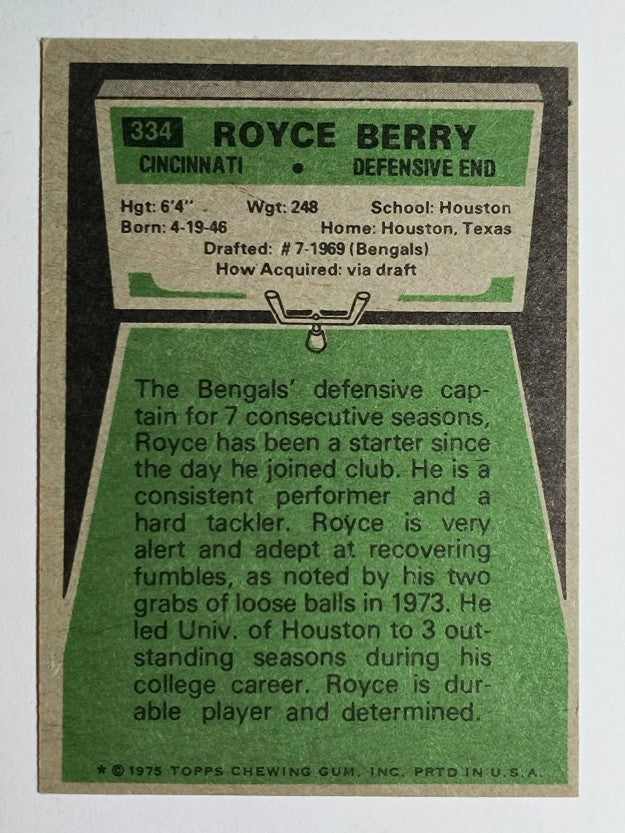 1975 Topps #334 Royce Berry (EX)