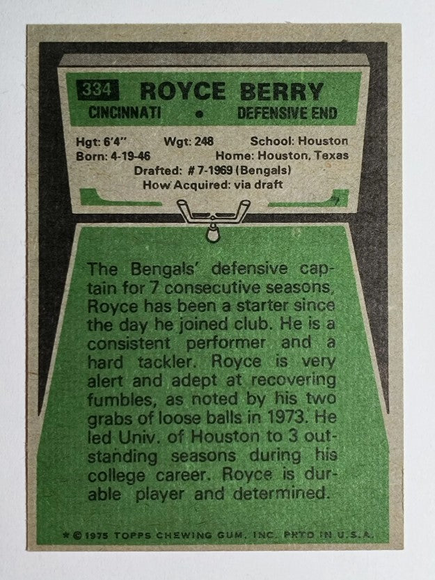 1975 Topps #334 Royce Berry (NM)