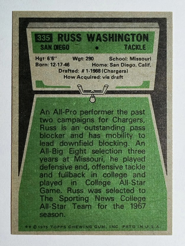 1975 Topps #335 Russ Washington (EXMT)