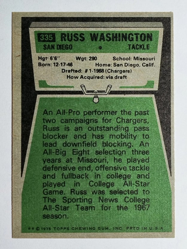 1975 Topps #335 Russ Washington (EXMT)