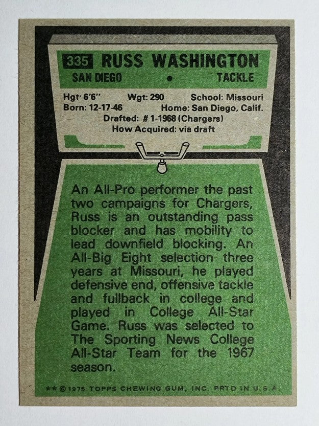 1975 Topps #335 Russ Washington (NM)