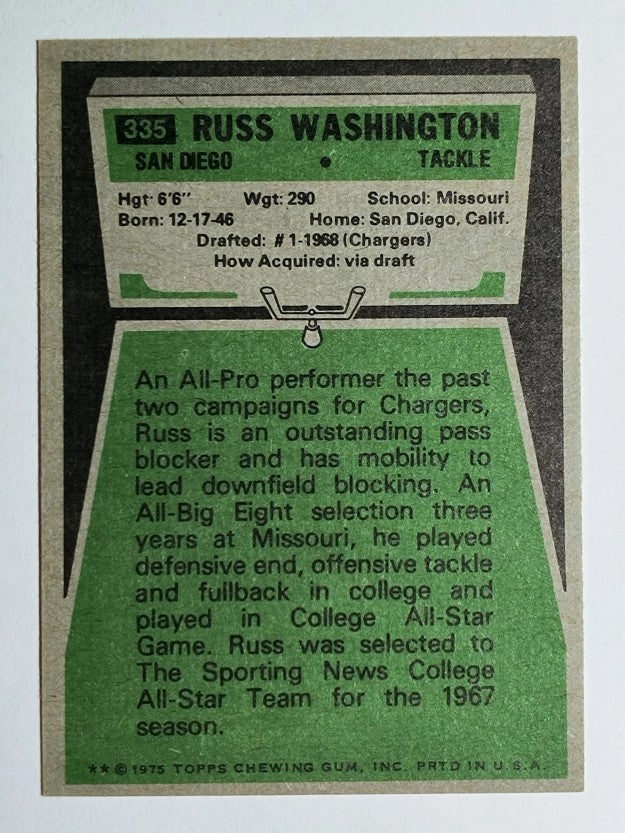 1975 Topps #335 Russ Washington (EXMT)