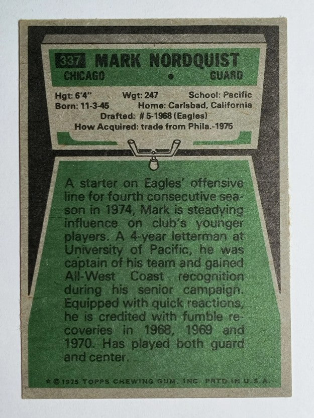 1975 Topps #337 Mark Nordquist (EXMT)