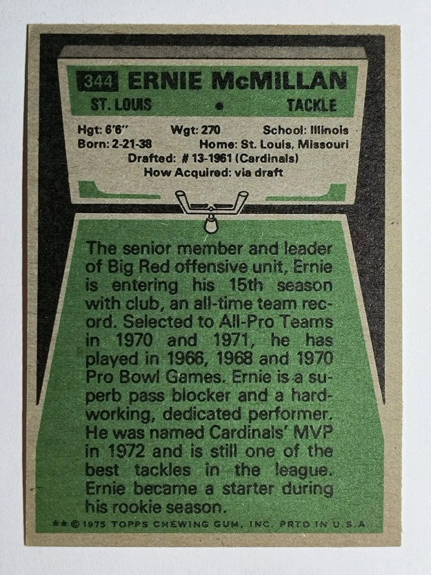 1975 Topps #344 Ernie McMillan (EX)
