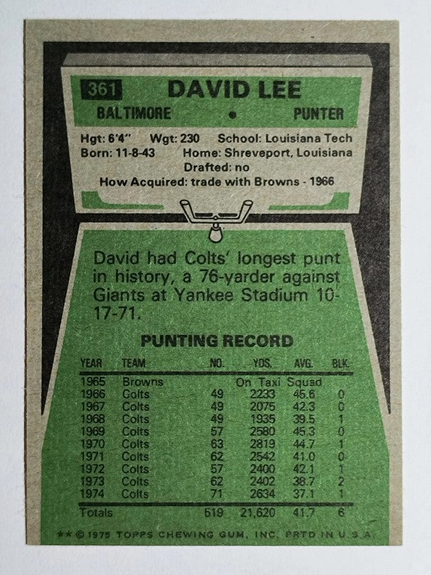 1975 Topps #361 David Lee (EXMT)