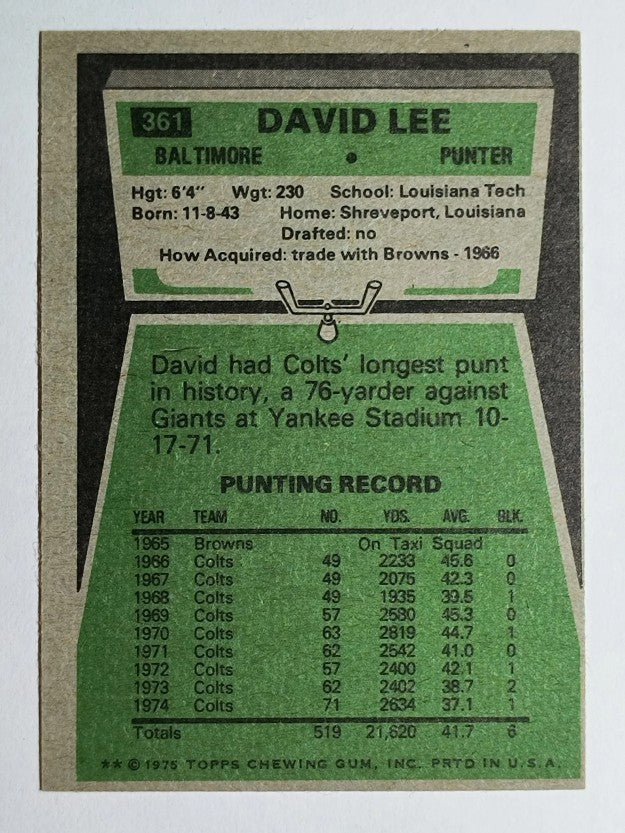 1975 Topps #361 David Lee (EXMT)