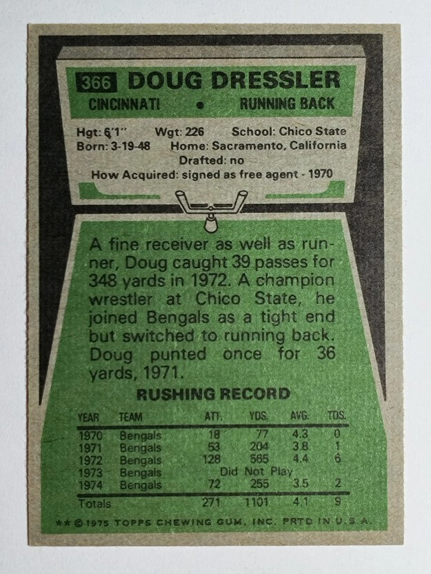 1975 Topps #366 Doug Dressler (EXMT)