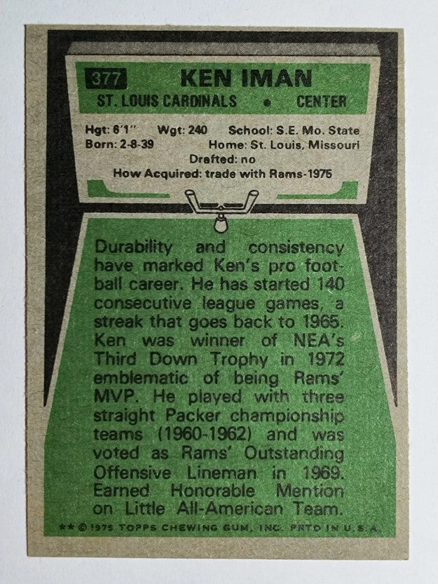 1975 Topps #377 Ken Iman (EX)