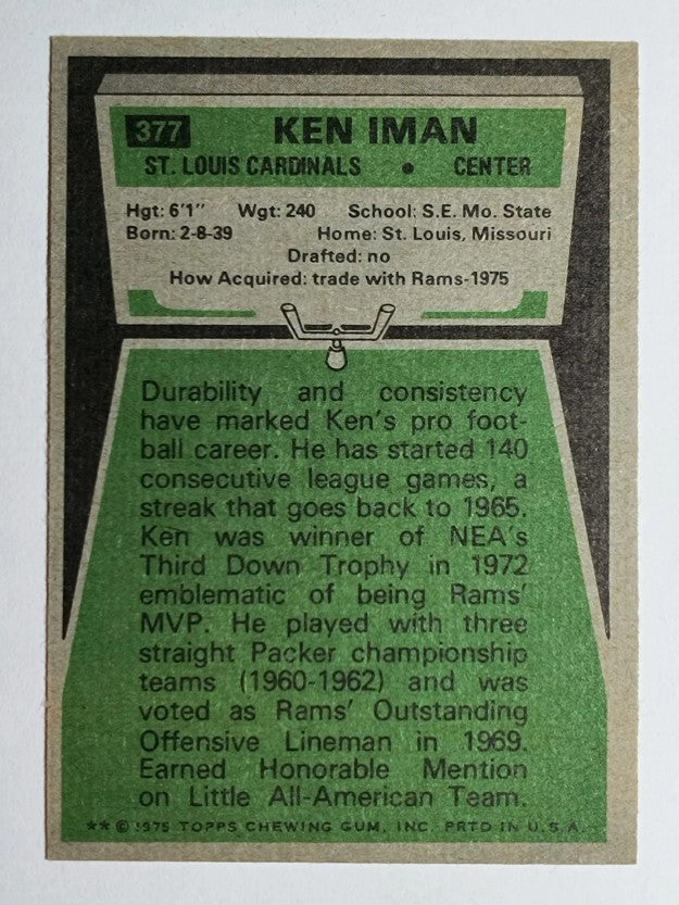1975 Topps #377 Ken Iman (NM)