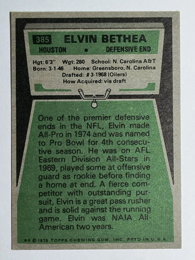 1975 Topps #385 Elvin Bethea (EX)