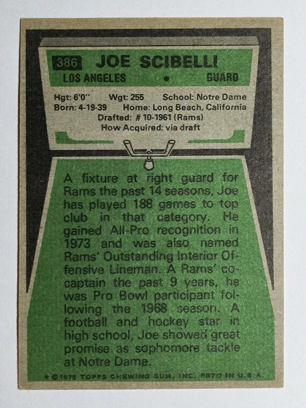 1975 Topps #386 Joe Scibelli (EX)