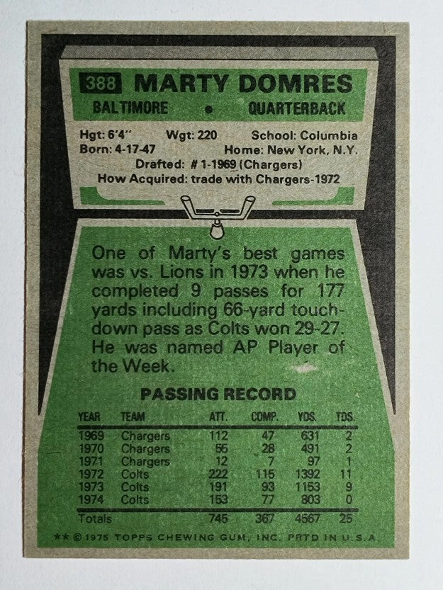 1975 Topps #388 Marty Domres (EXMT)