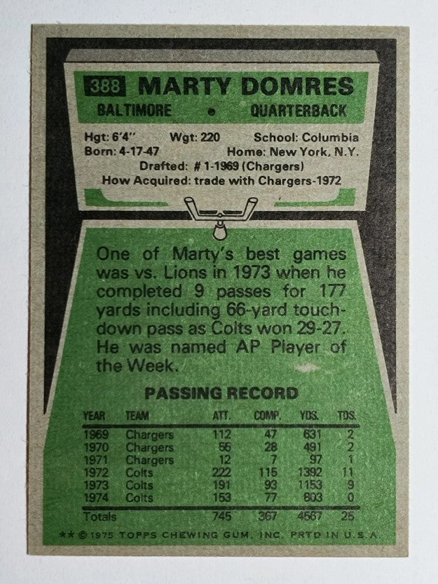 1975 Topps #388 Marty Domres (EX)