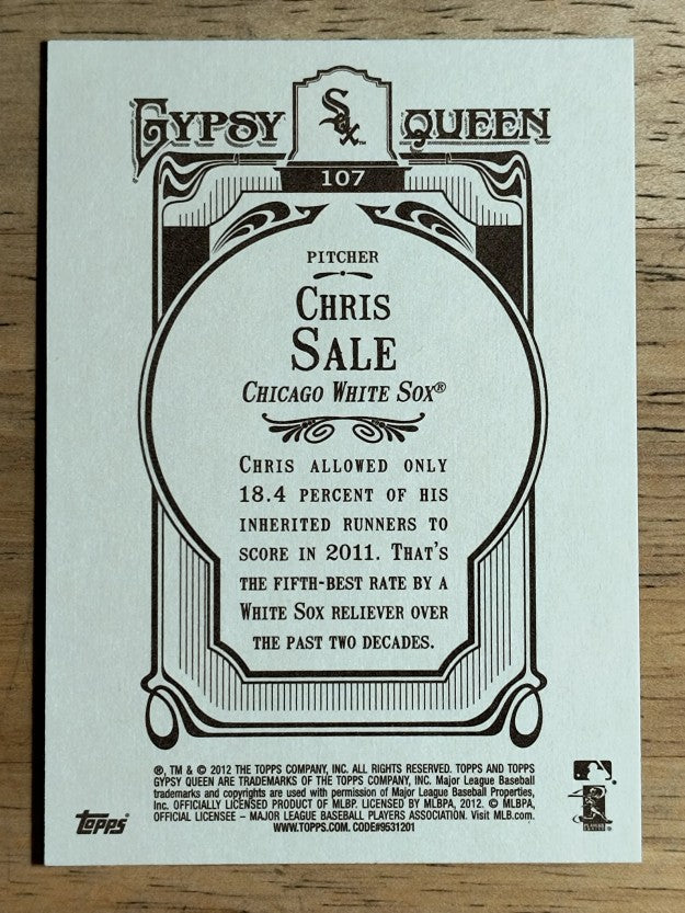 2012 Topps Gypsy Queen #107 Chris Sale