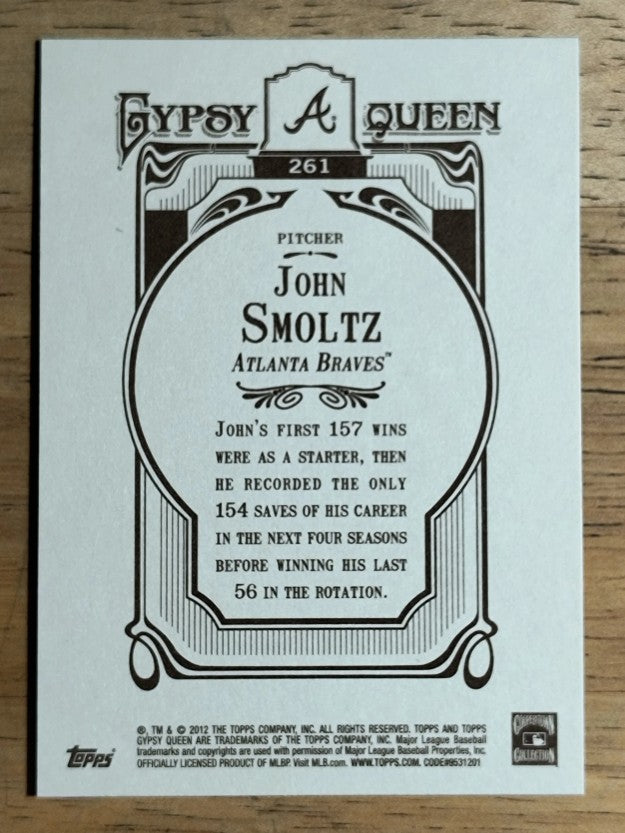 2012 Topps Gypsy Queen #261 John Smoltz