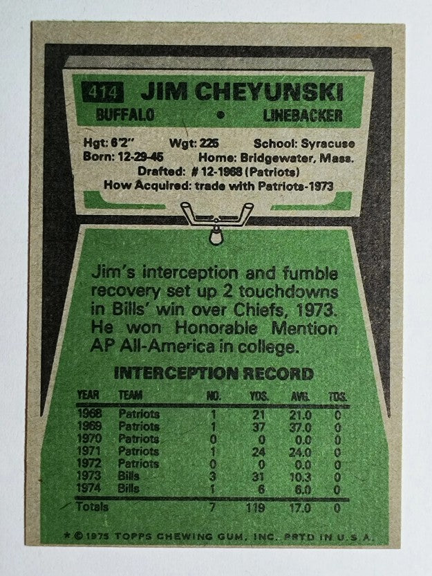 1975 Topps #414 Jim Cheyunski (EXMT)